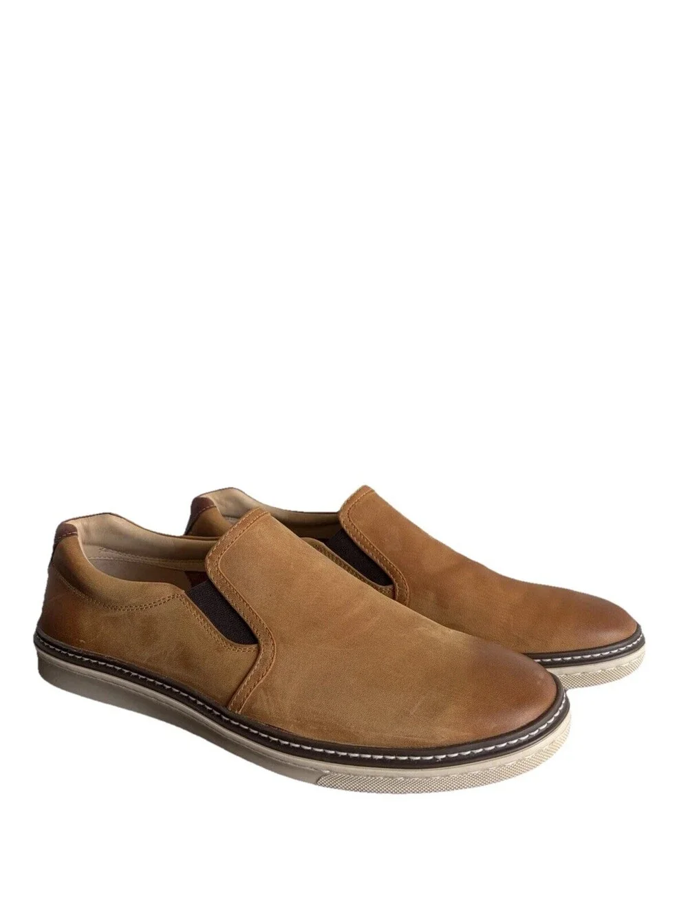 Johnston & Murphy McGuffey Slip On Light Tan Oiled Full Grain Leather 9 M